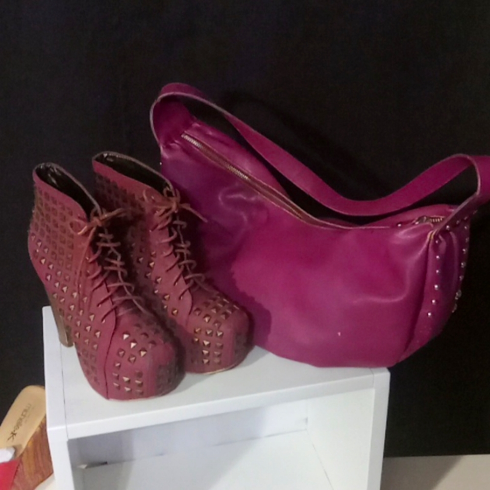 Platform Booties & Handbag